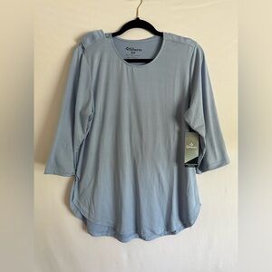 Silverts Adaptive Top Open Back Snap Shoulders Women S Blue Post Op Shirt